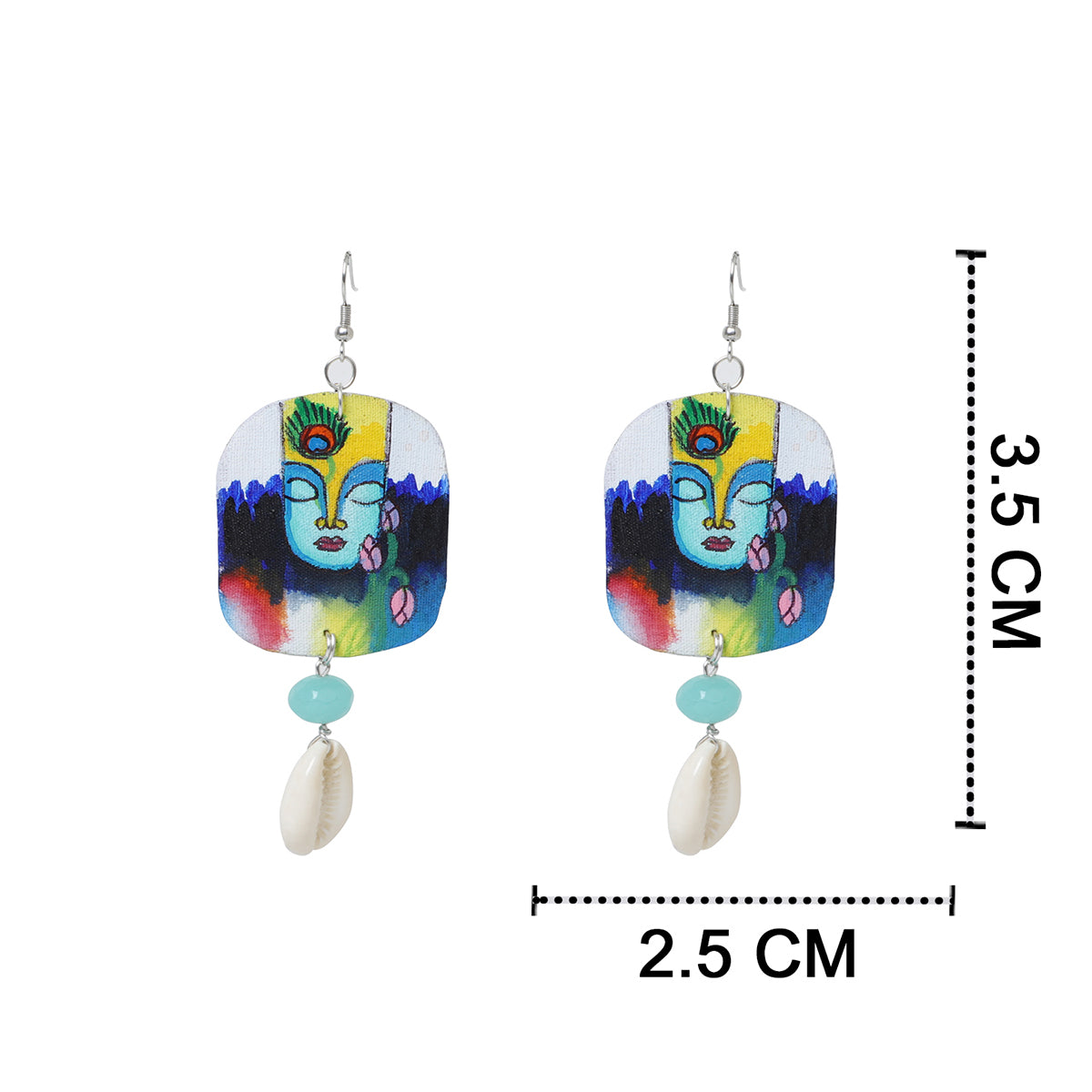 Yog Brij Ke Kanha Traditional Multi Color Hand Painted Drop (Earrings) HP-ER-032
