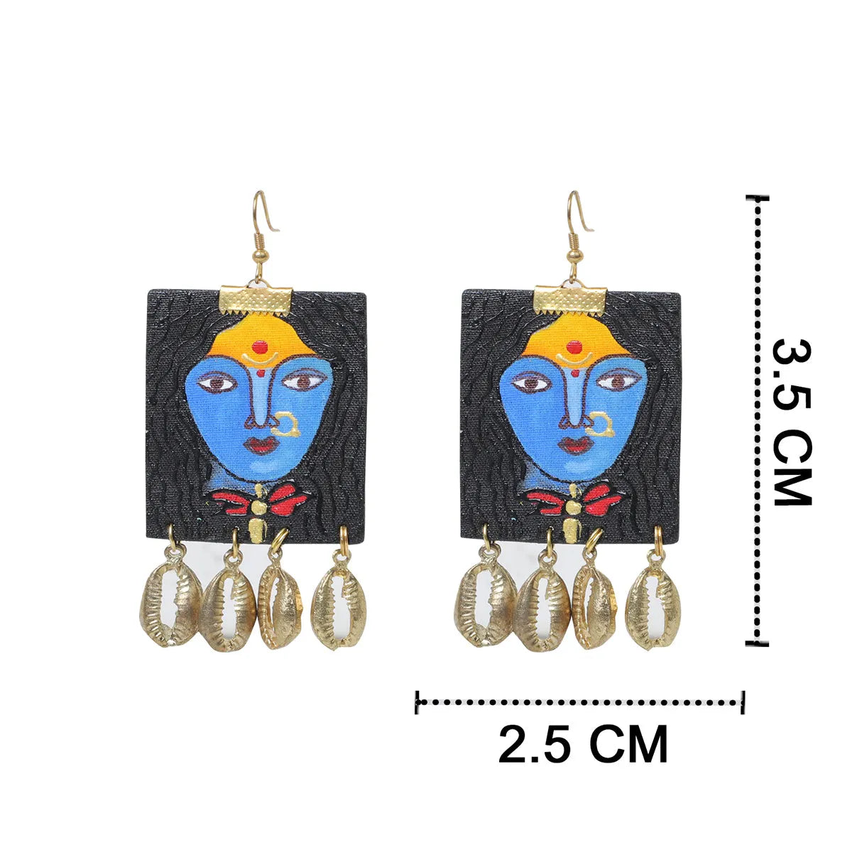 Adhisri Traditional Multi Color Hand Painted Drop (Earrings) HP-ER-006