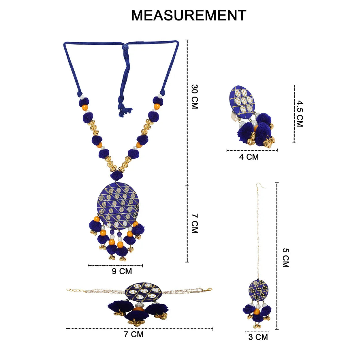 Azure Classic Multi Color Handmade Bridal Jewelry (Shaadi Set) -012