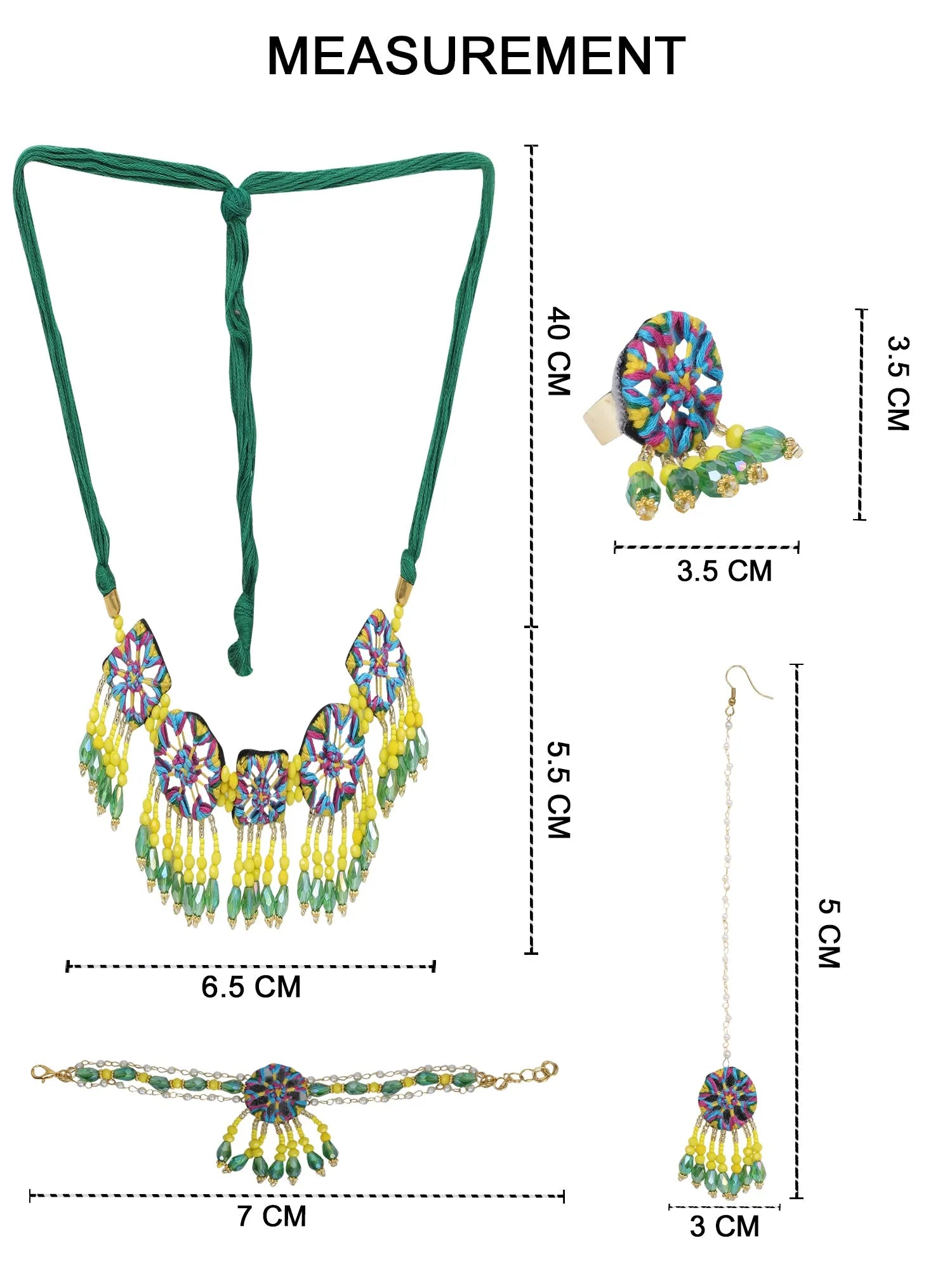 Arian Classic Multi Color Handmade Bridal Jewelry (Shaadi Set) -011