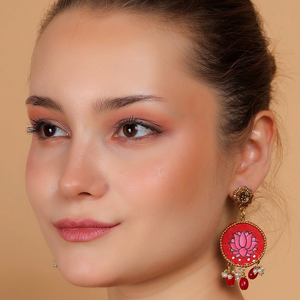 Aasiya Classic Multi Color Hand Painted Drop (Earrings) HP - ER - 002 - KHOJ.CITY