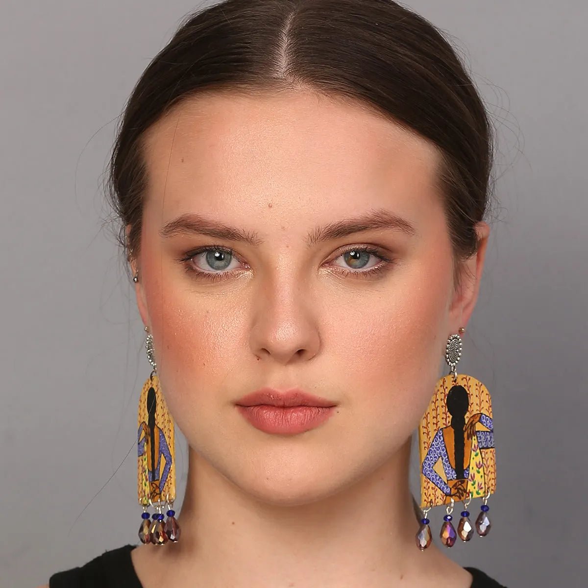 Ada Urban Naari Bohemian Multi Color Hand Painted Drop (Earrings) HP - ER - 196 - KHOJ.CITY