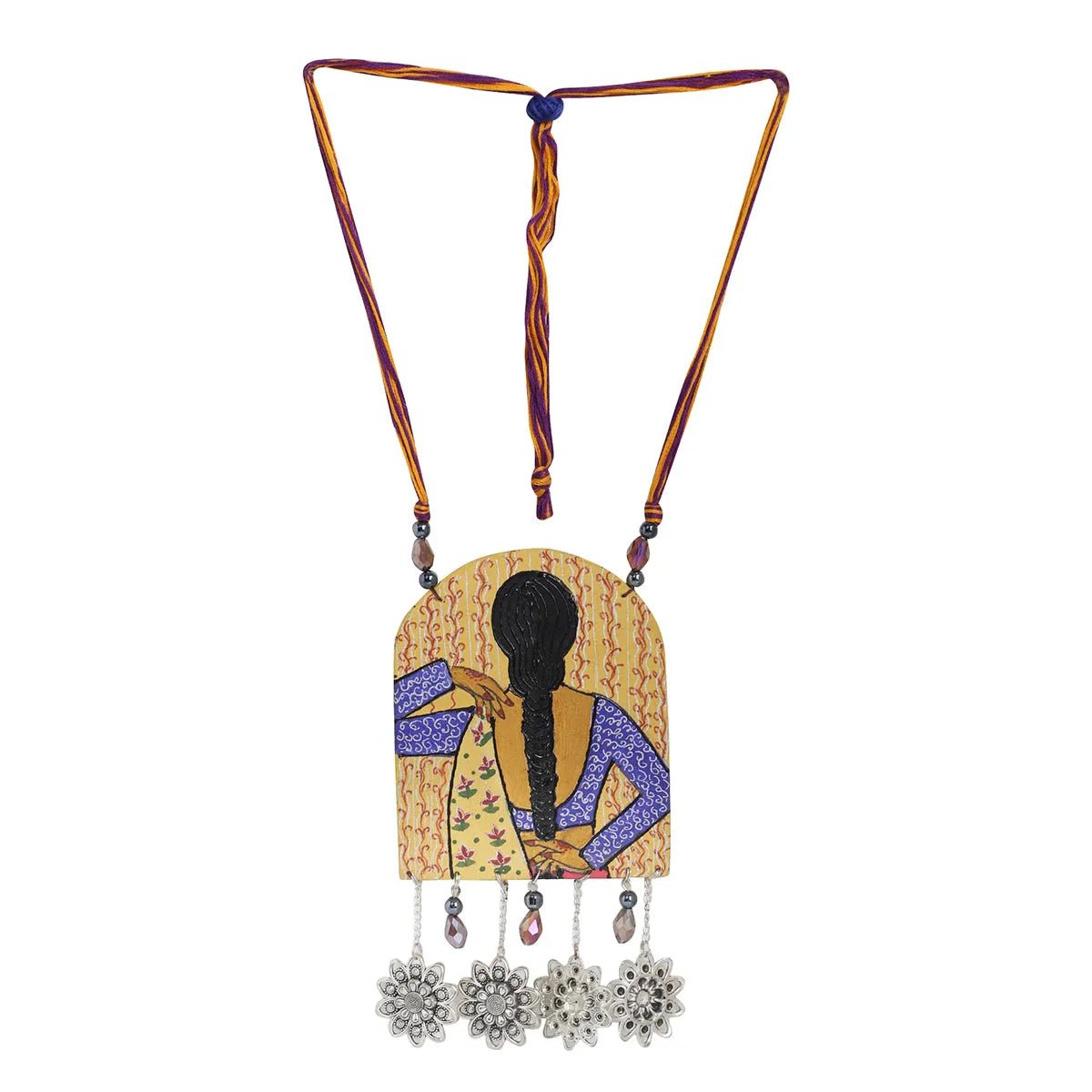 Ada Urban Naari Bohemian Yellow Hand Painted (Necklace) HP - NP - 106 - KHOJ.CITY
