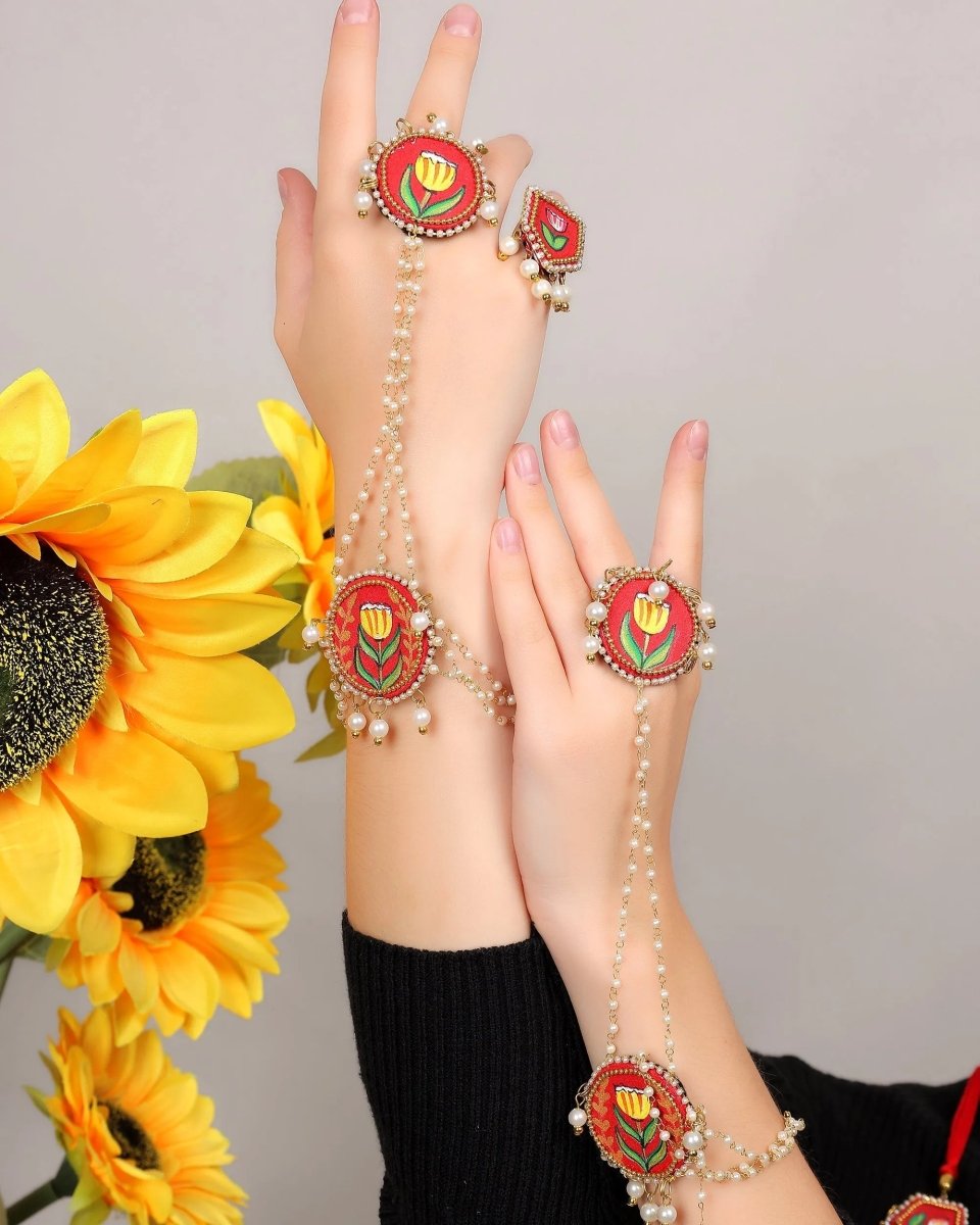 Adhira Classic Multi Color Hand Painted Bridal Jewelry (Shaadi Set) - 017 - KHOJ.CITY