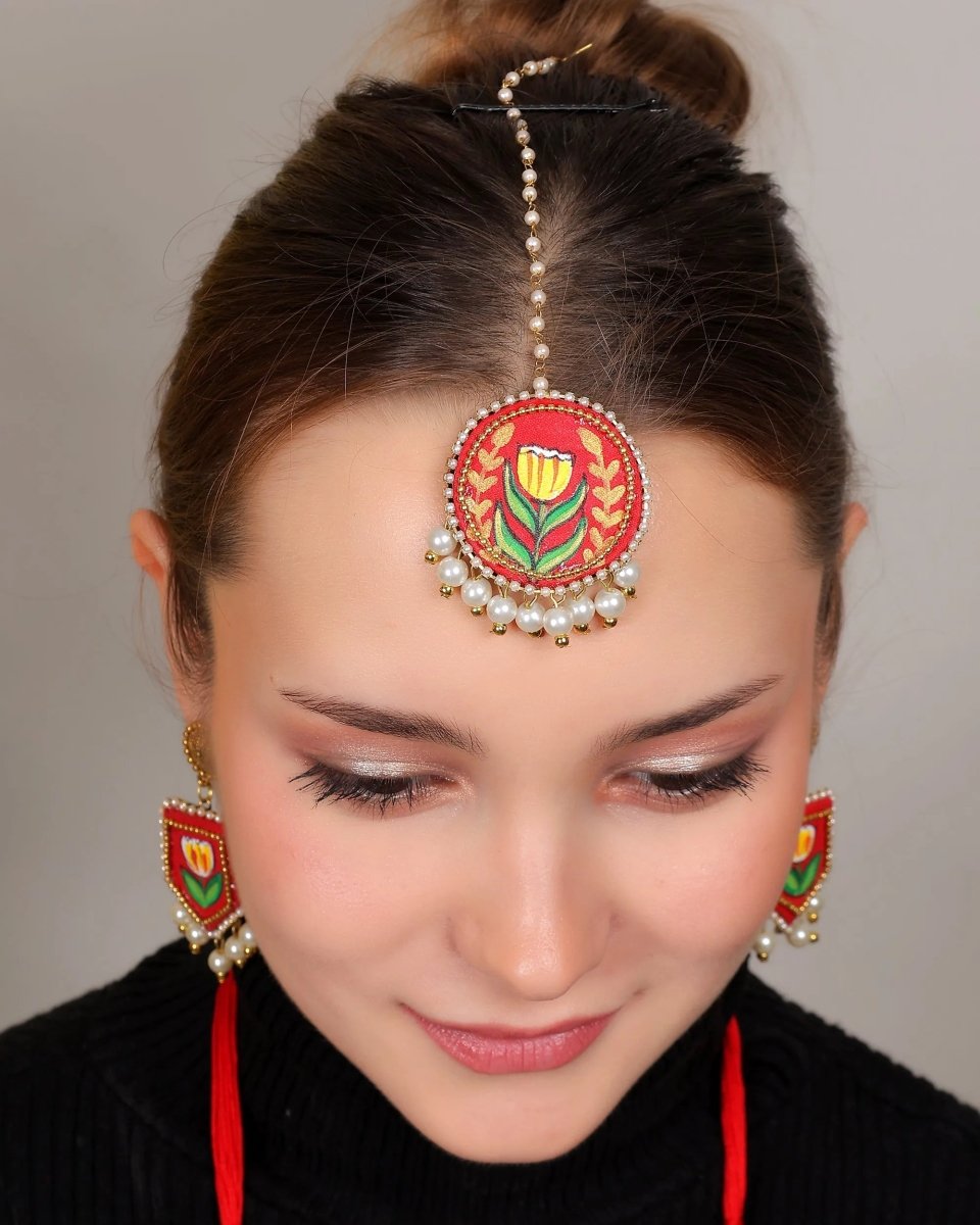 Adhira Classic Multi Color Hand Painted Bridal Jewelry (Shaadi Set) - 017 - KHOJ.CITY