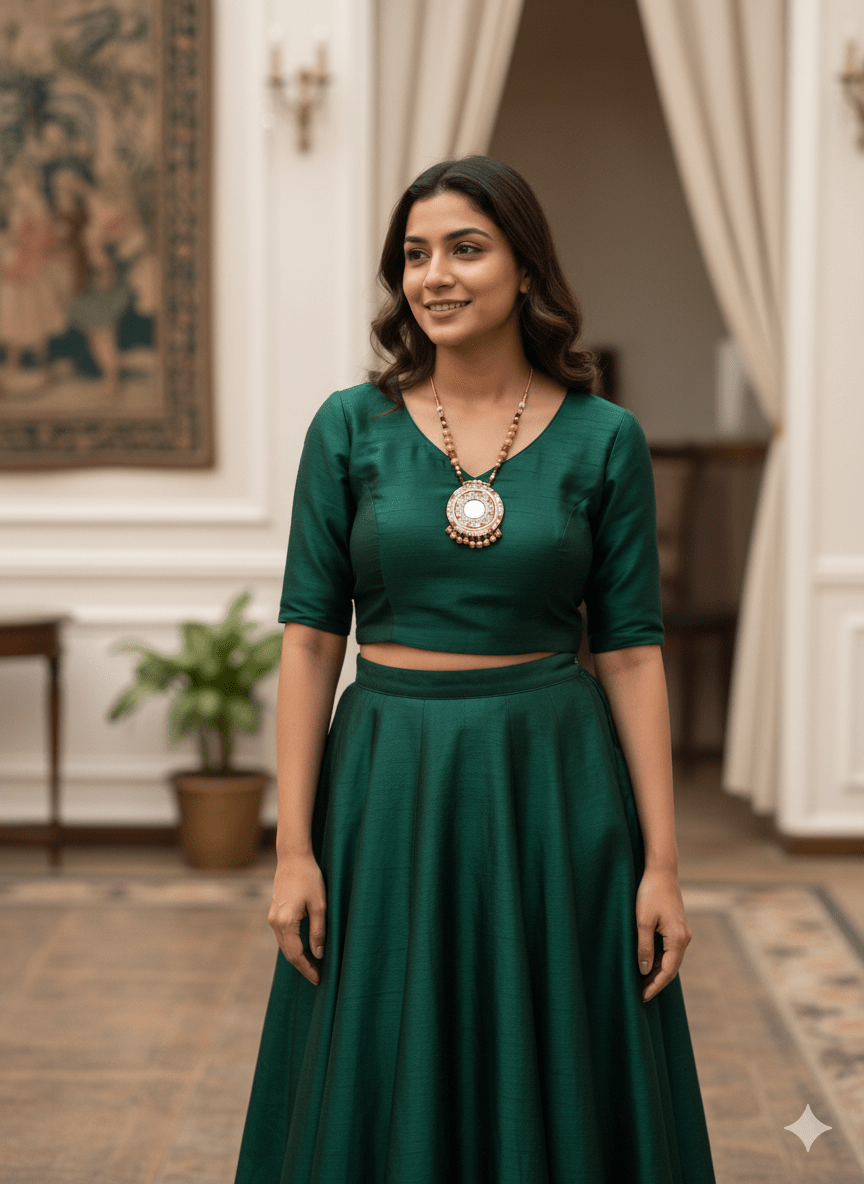 Alpona Multi Color Hand Painted Drop (Necklace) HP - NP - KHOJ.CITY