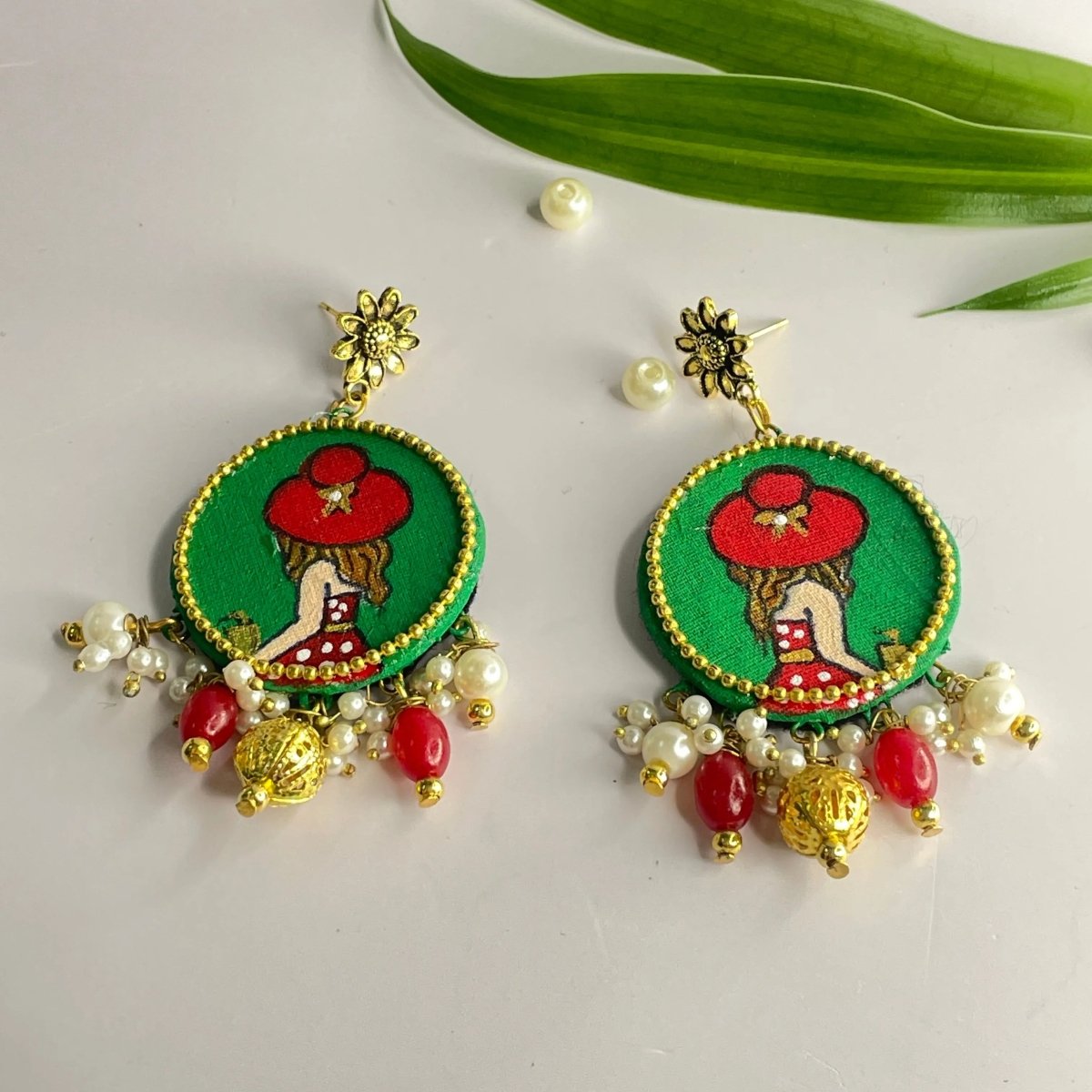 Alzena Classic Green Handmade Drop (Earrings) HP - ER - KHOJ.CITY