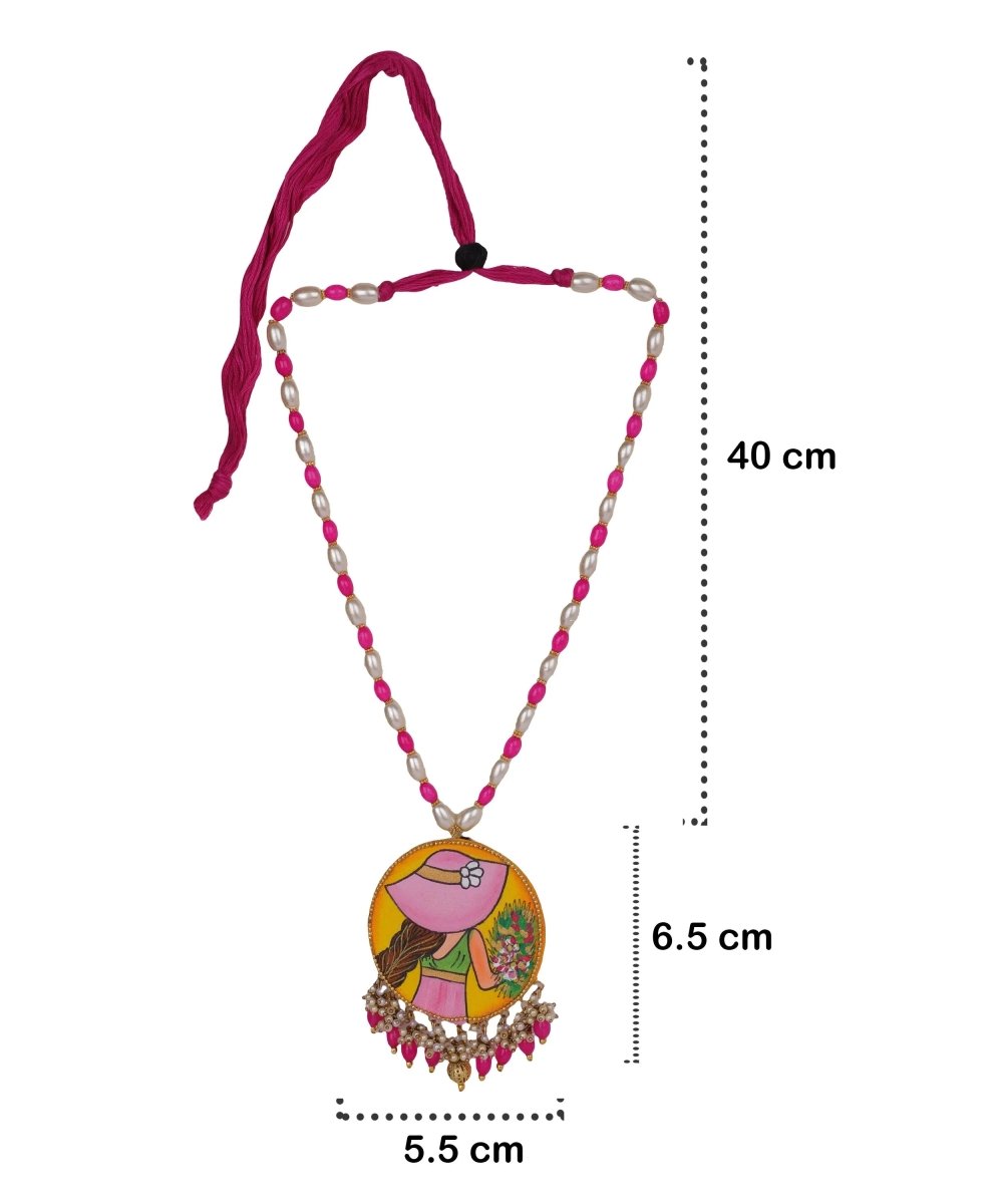 Alzena Classic Haldi Yellow Hand Painted (Necklace) HP - NP - 005 - KHOJ.CITY