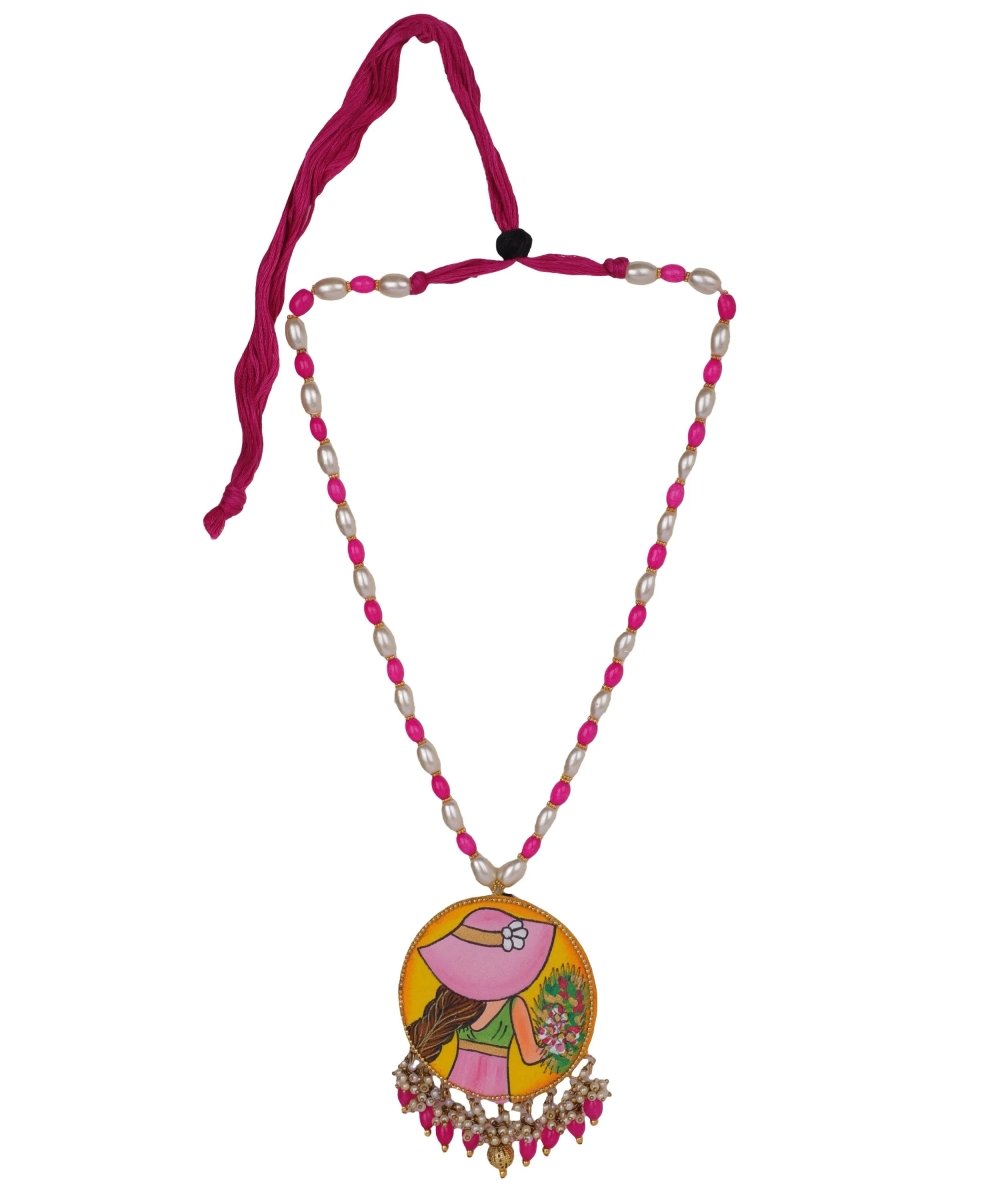 Alzena Classic Haldi Yellow Hand Painted (Necklace) HP - NP - 005 - KHOJ.CITY