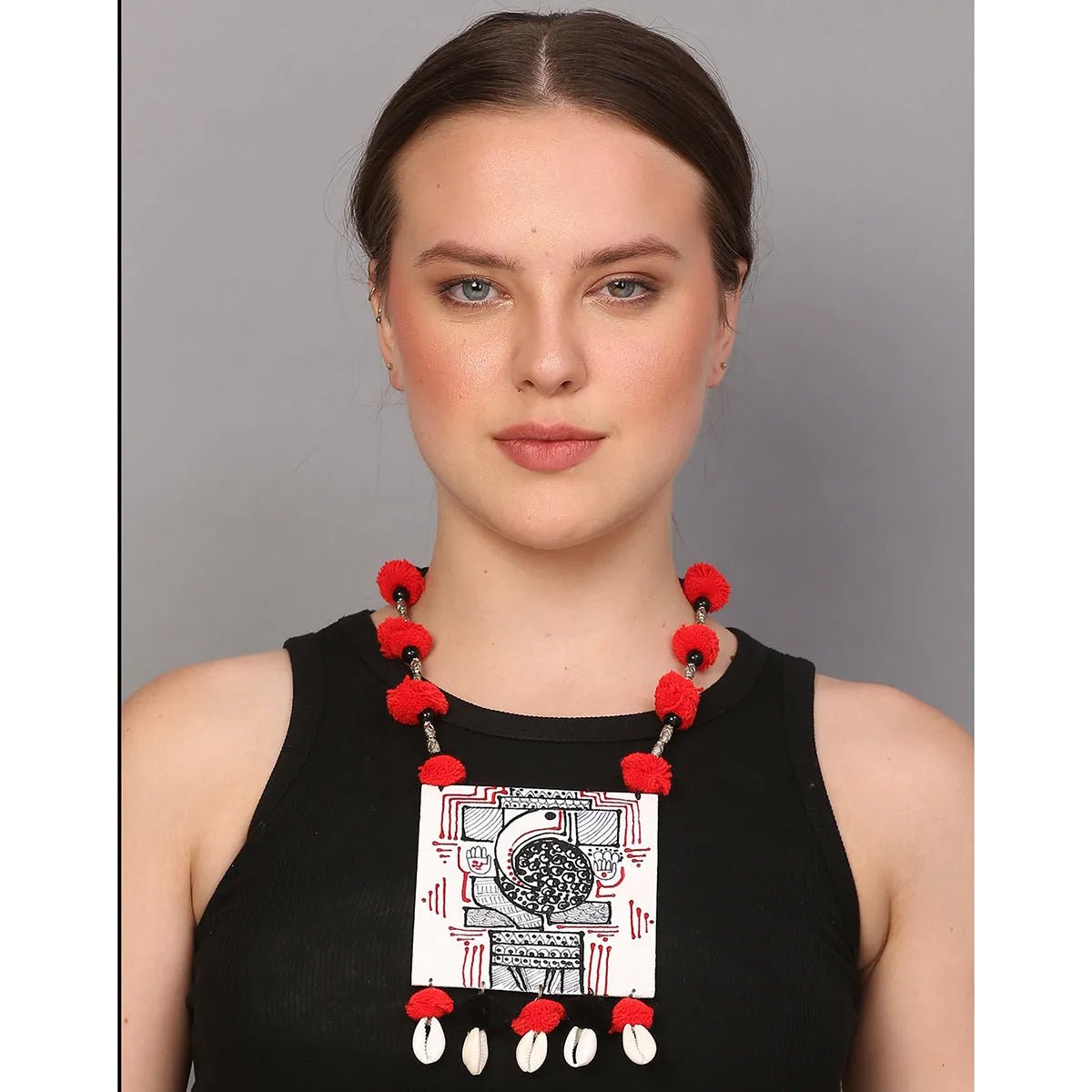 Ambikeya Mumbai Cha Ganesha Traditional Multi Color Hand Painted (Necklace) HP - NP - 141 - KHOJ.CITY