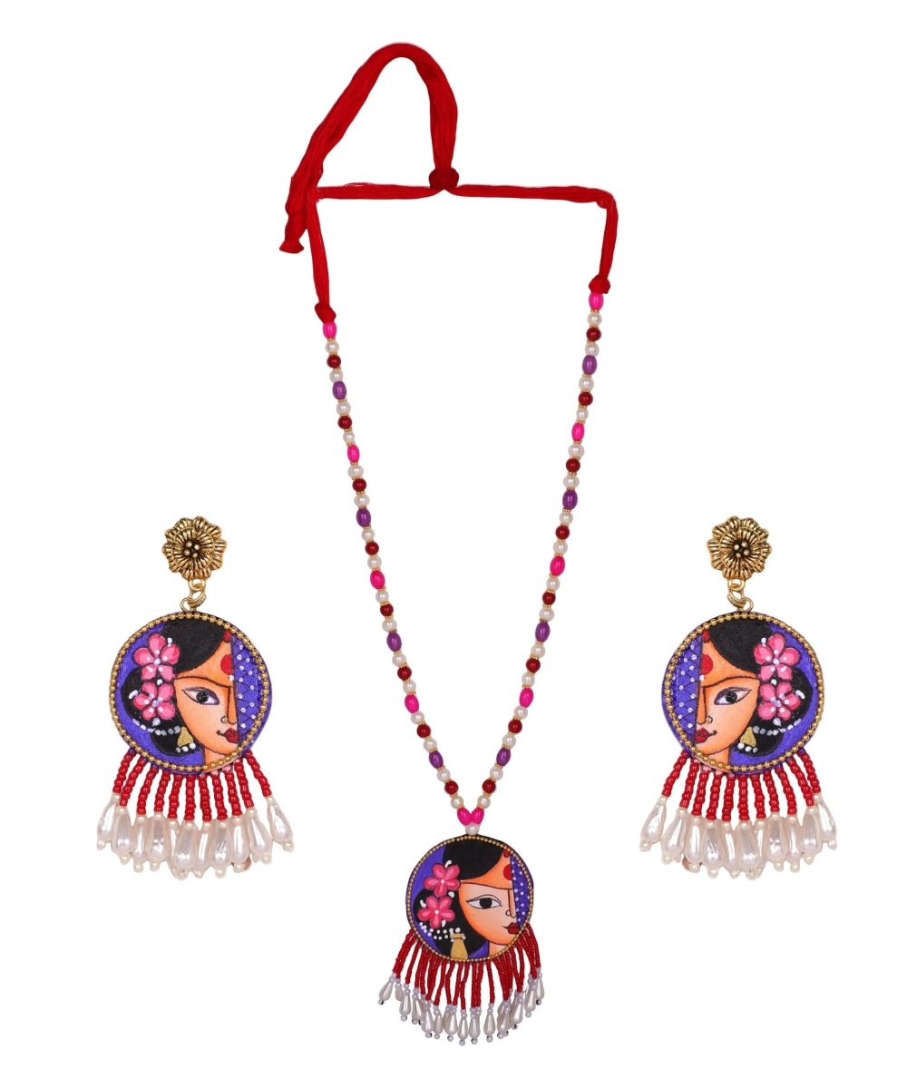 Amyah Bohemian Multi Color Hand Painted (Necklace Set) HP - NP - 172 - KHOJ.CITY