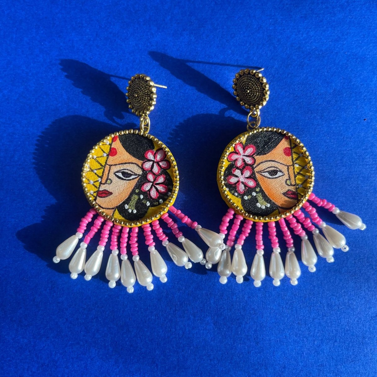 Amyah Traditional Yellow Handmade Drop (Earrings) HP - ER - KHOJ.CITY