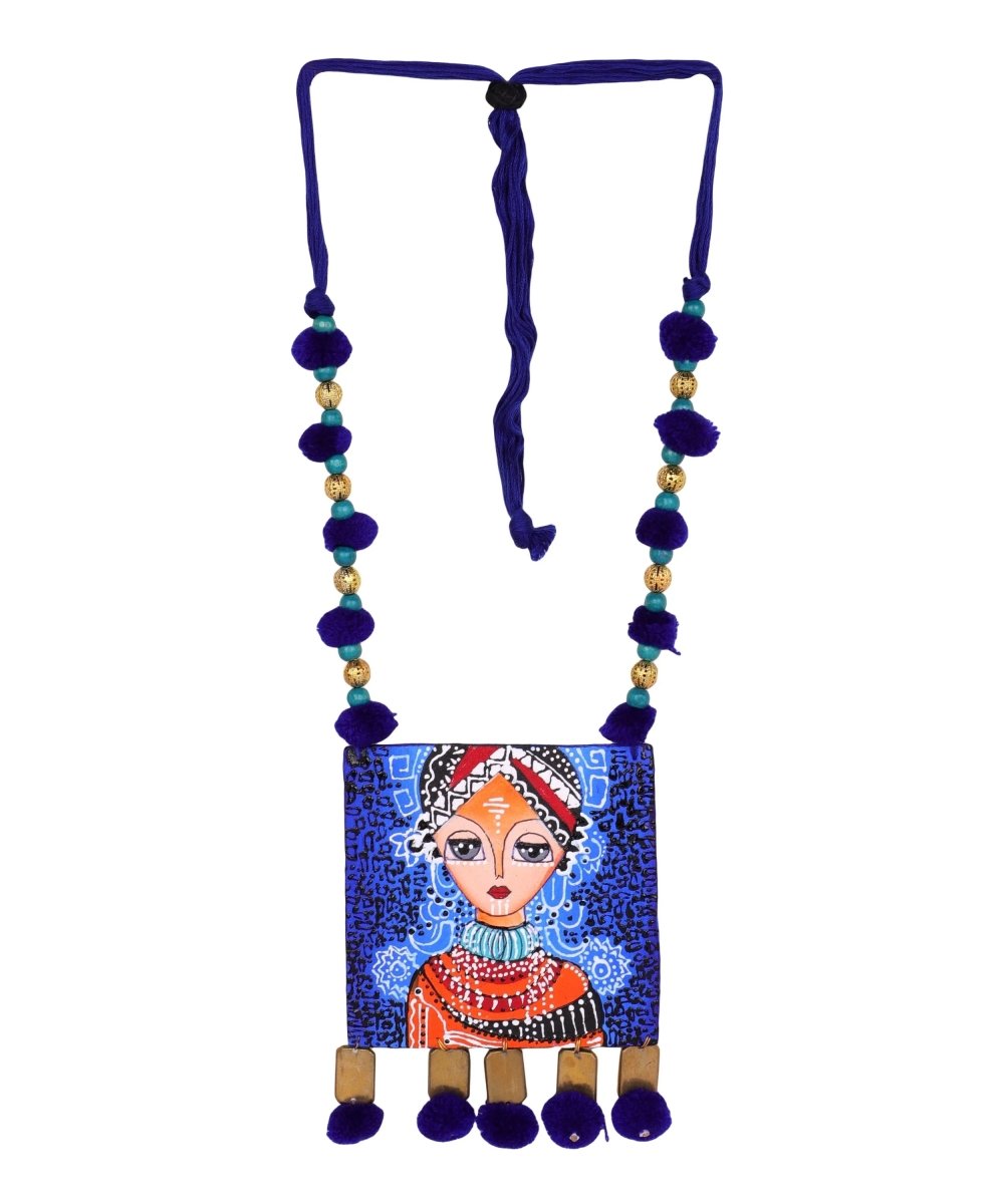 Aqua Marina Classic Multi Color Hand Painted (Necklace) HP - NP - 120 - KHOJ.CITY