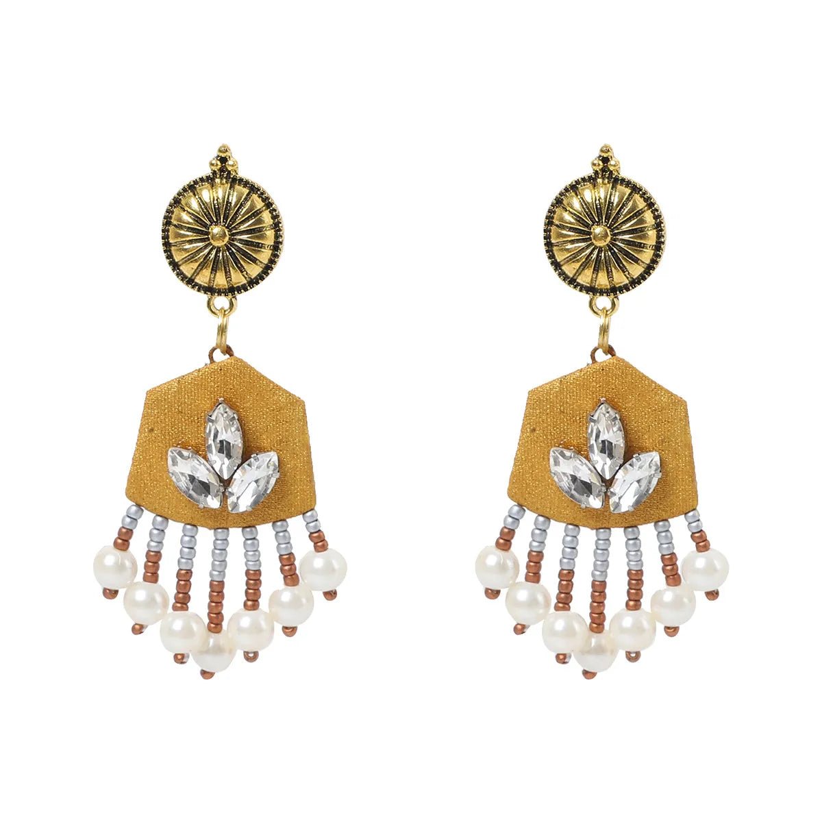 Aviva Bohemian Golden Handmade Drop (Earrings) HP - ER - KHOJ.CITY