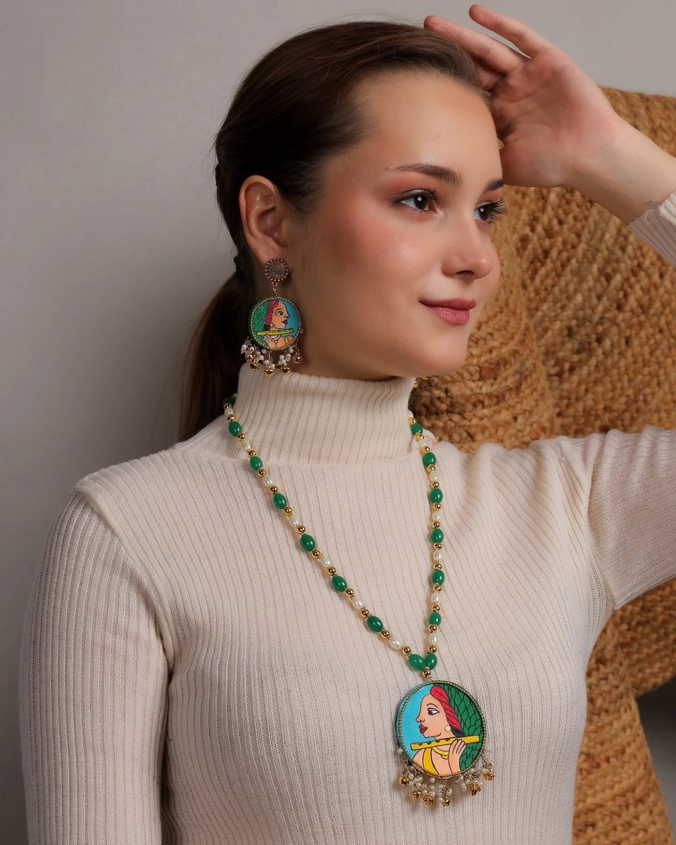 Bansy Classic Multi Color Hand Painted (Necklace Set) HP - NP - 178 - KHOJ.CITY