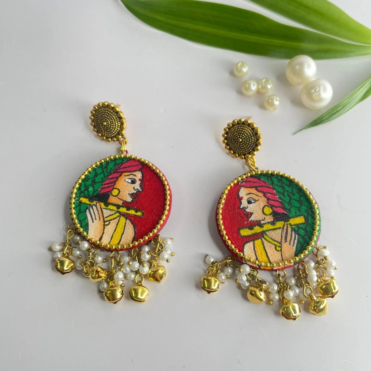 Bansy Traditional Red Handmade Drop (Earrings) HP - ER - KHOJ.CITY
