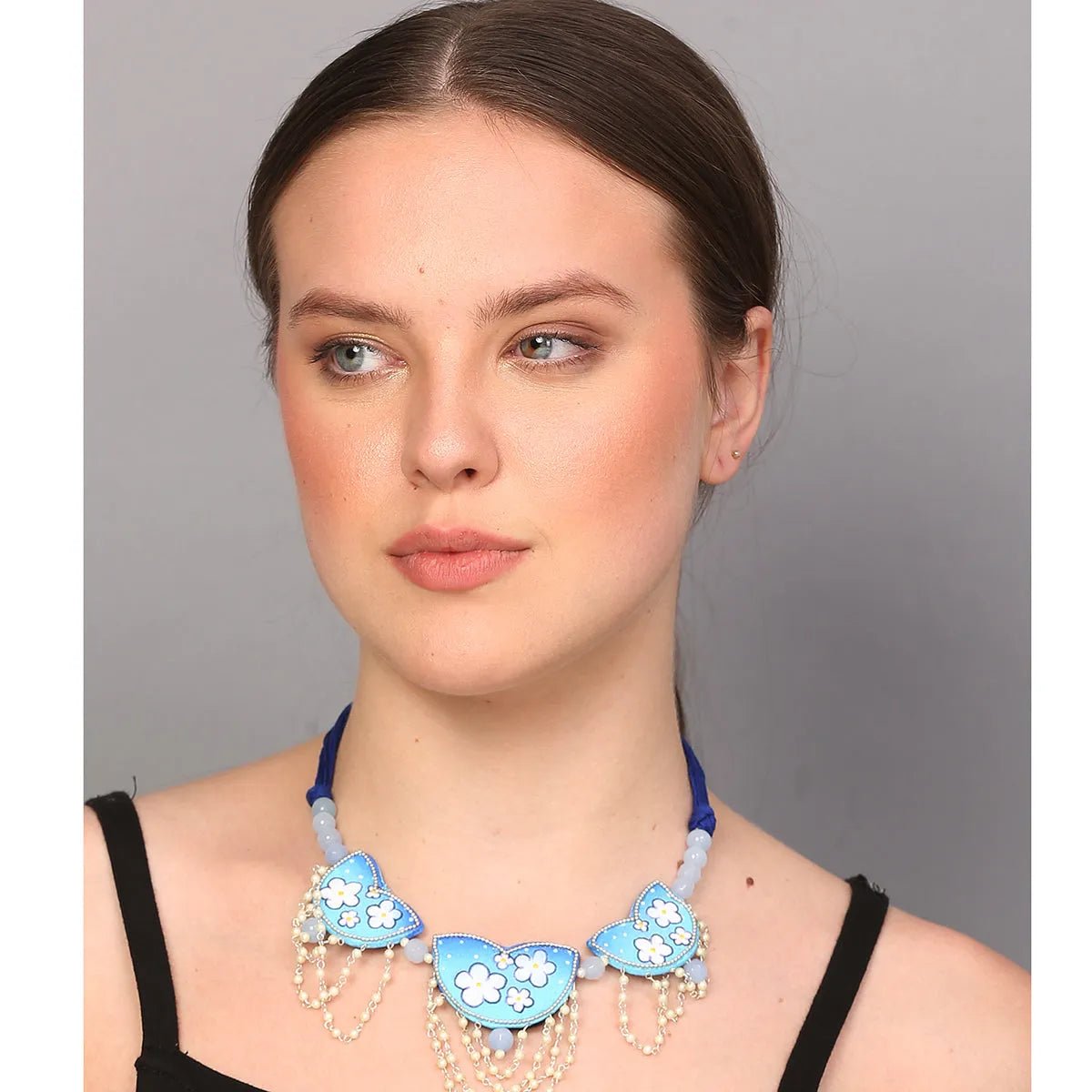 Blossom Traditional Multi Color Hand Painted Drop (Necklace) HP - NP - 178 - KHOJ.CITY