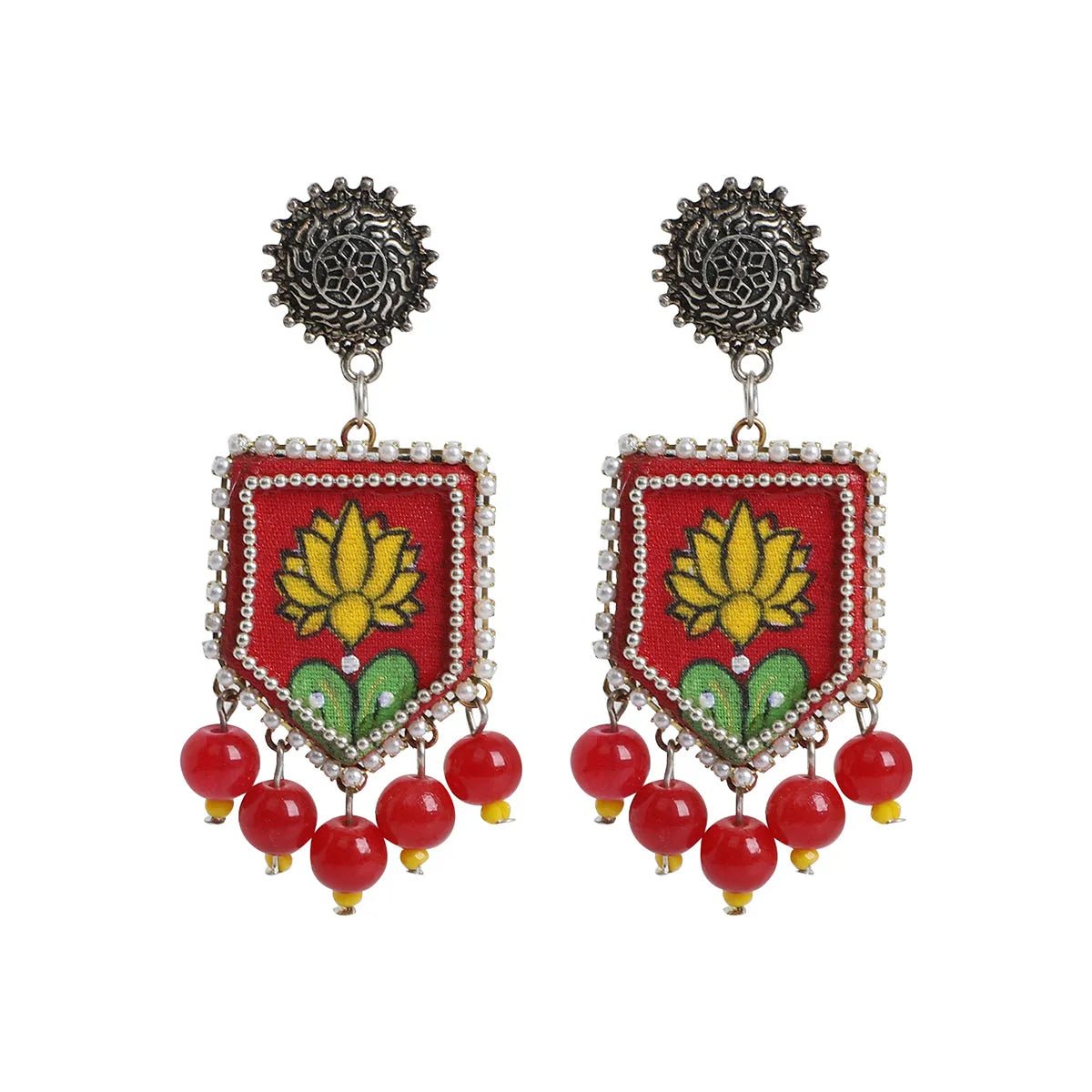 Braze Bohemian Red Handmade (Necklace set ) HM - NP - KHOJ.CITY