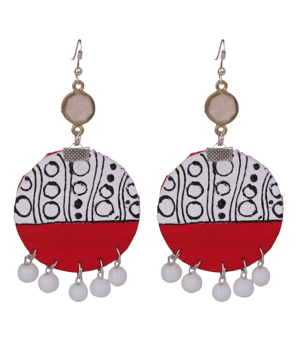Caesar Classy Traditional Multi Color Hand Painted Drop (Earrings) HP - ER - 034 - KHOJ.CITY