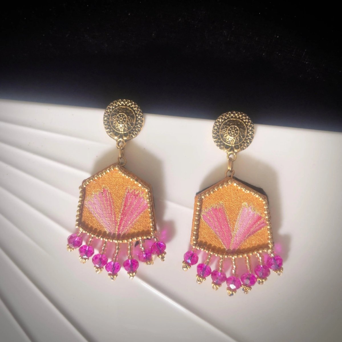 Candy Traditional Multi Color Hand Painted Drop (Earrings) HP - ER - 035 - KHOJ.CITY