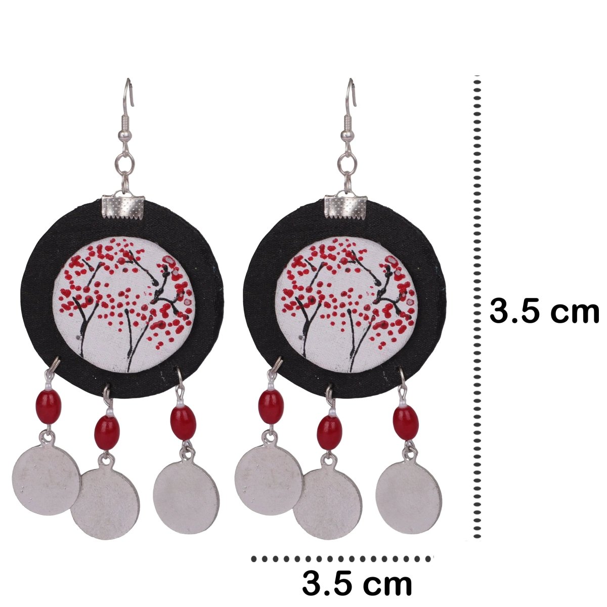 Cerise Sakura Traditional Multi Color Hand Painted Drop (Earrings) HP - ER - 038 - KHOJ.CITY