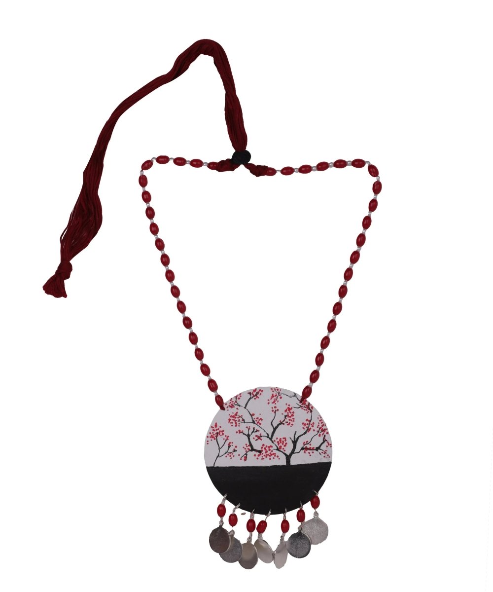 Cerise Sakura Traditional Multi Color Hand Painted (Necklace) HP - NP - 022 - KHOJ.CITY
