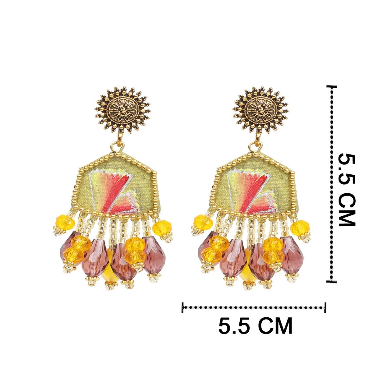 Cheerful Bloom Classic Gold Handmade (Earrings) HP - ER - KHOJ.CITY