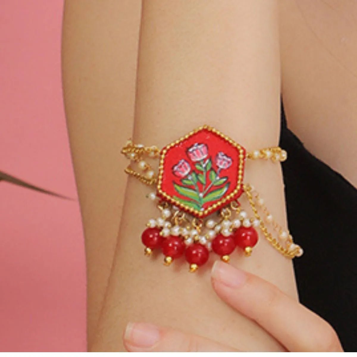 Cherry Traditional Multi Color Hand Painted (Bracelet) HP - BR - 009 - KHOJ.CITY