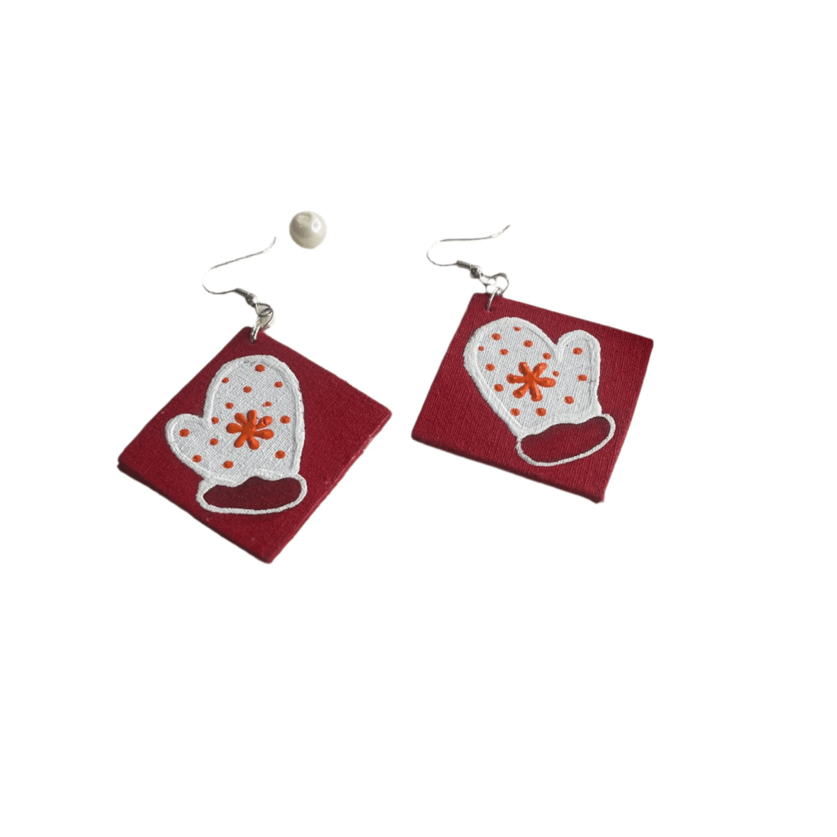 Christmas Glove Multi Color Hand Painted Drop (Earrings) HP - ER - 071 - KHOJ.CITY