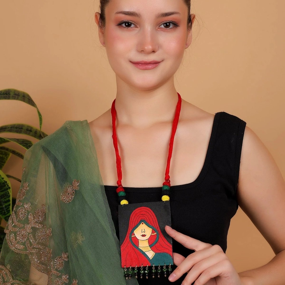 Classic Ghunghat Classic Multi Color Hand Painted (Necklace) HP - NP - 028 - KHOJ.CITY