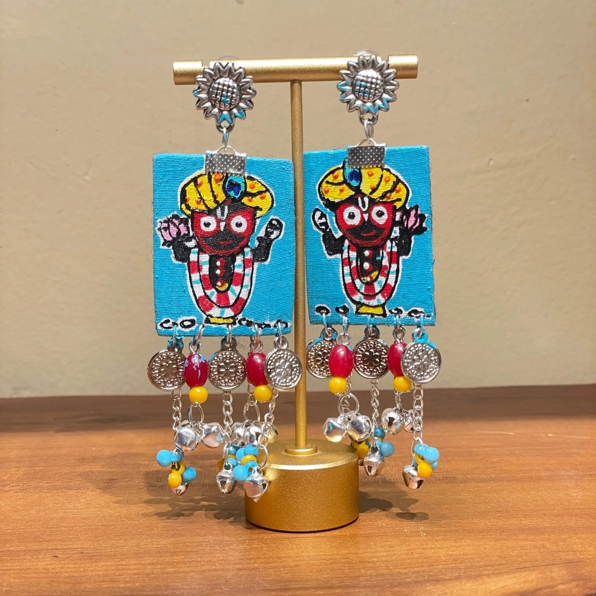 Damodar Puri Jagannath Traditional Multi Color Hand Painted Drop (Earrings) HP - ER - 161 - KHOJ.CITY