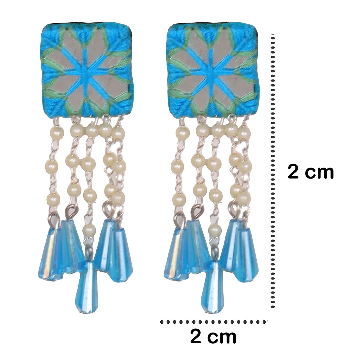 Denim Bloom Classic Multi Color Hand Painted (Earring) HP - ER - KHOJ.CITY
