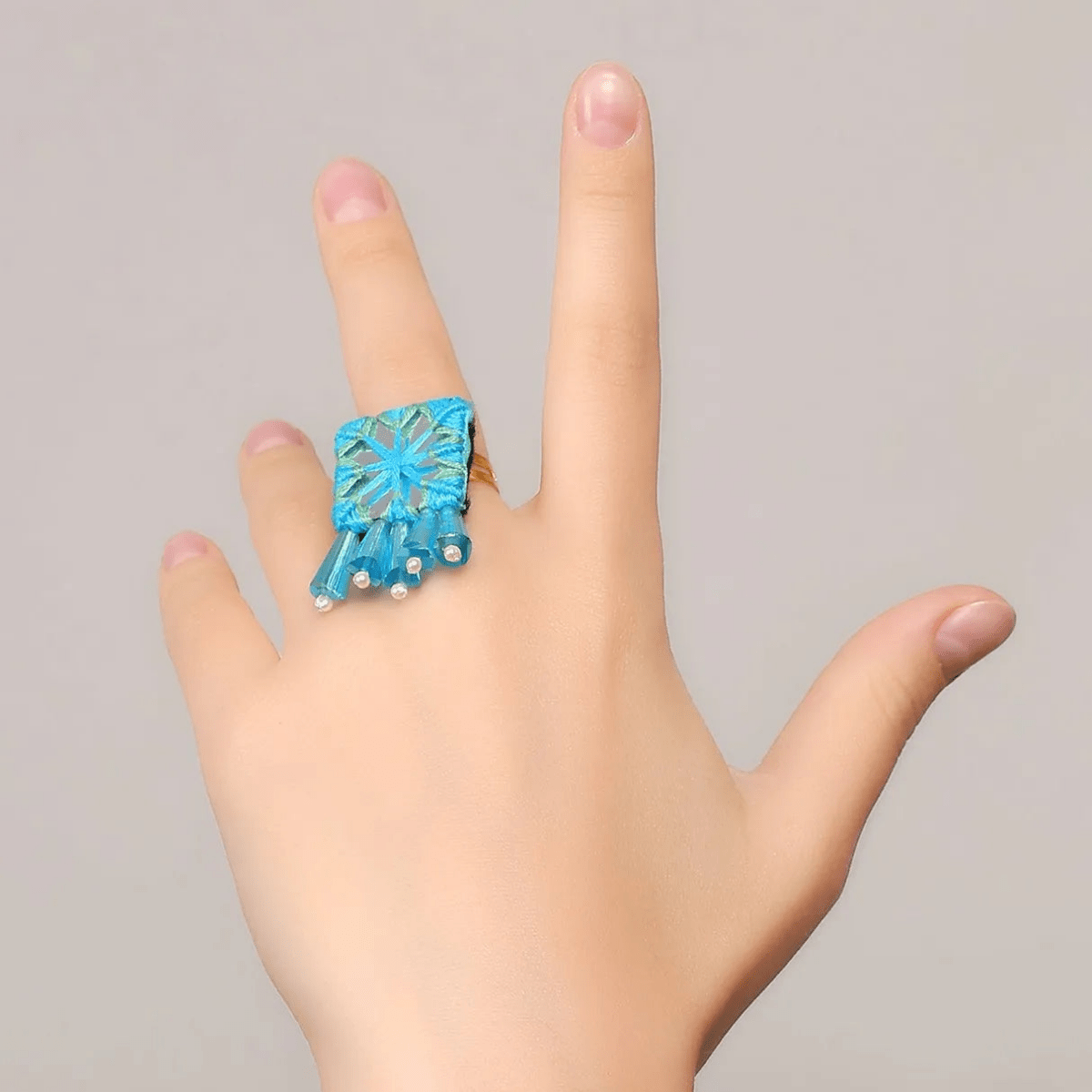 Denim Bloom Classic Multi Color Handmade Bridal Jewelry (Shaadi Set) - 006 - KHOJ.CITY