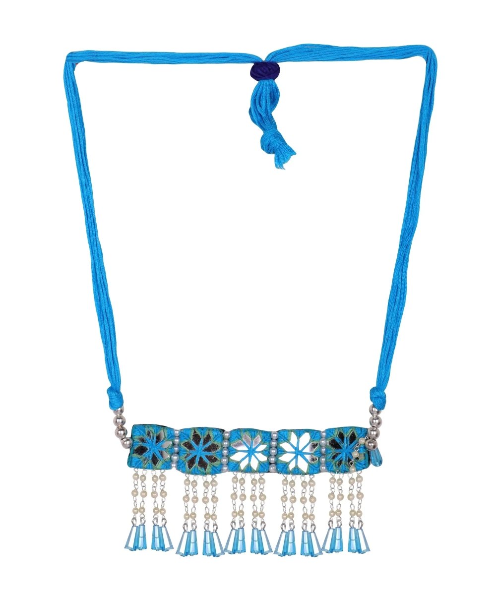 Denim Bloom Classic Multi Color Handmade Bridal Jewelry (Shaadi Set) - 006 - KHOJ.CITY