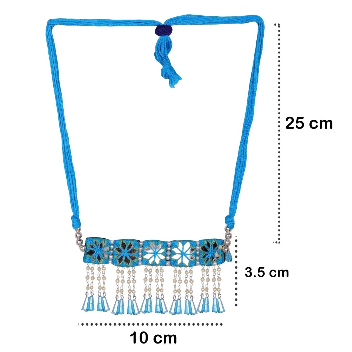 Denim Mirror Classic Multi Color Handmade (Choker) HM - NP - 004 - KHOJ.CITY