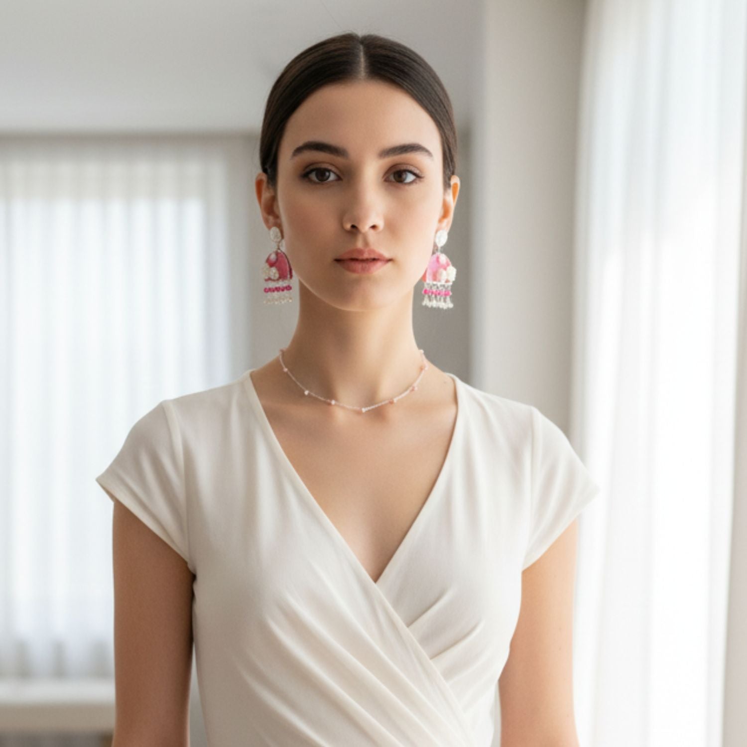 Dew Drop Multi Color Hand Painted Drop (Earrings) HP-ER