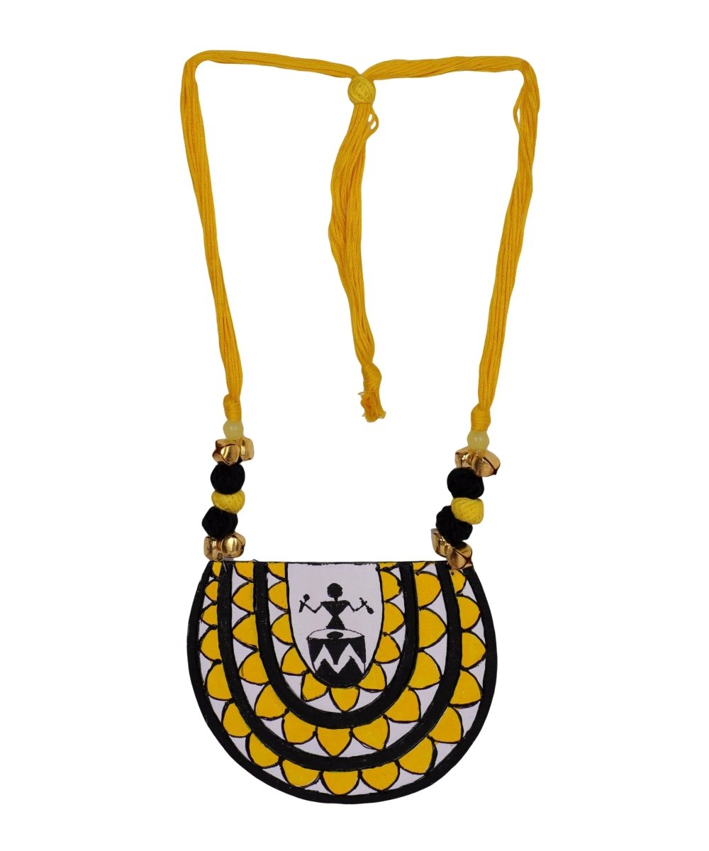 Dhaaki Yellow Classic Hand Painted (Necklace) HP - NP - 032 - KHOJ.CITY
