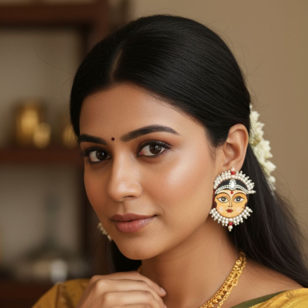 Dulhan Multi Color Hand Painted Drop (Earrings) HP - ER - KHOJ.CITY