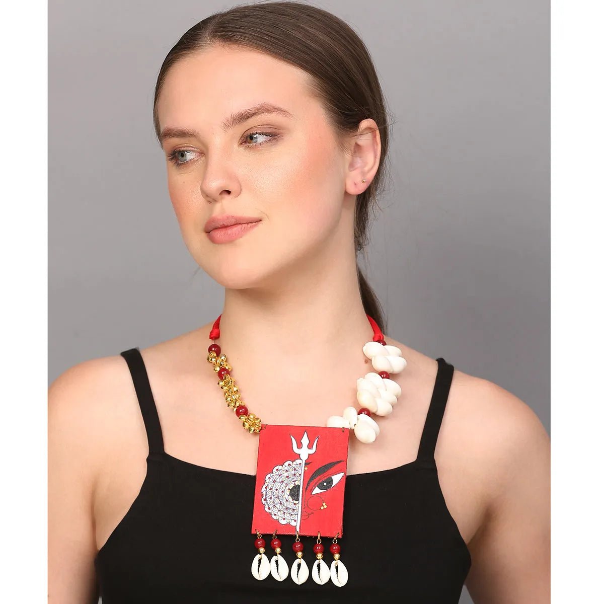 Durga Mandala Classic Multi Color Hand Painted (Necklace) HP - NP - 036 - KHOJ.CITY