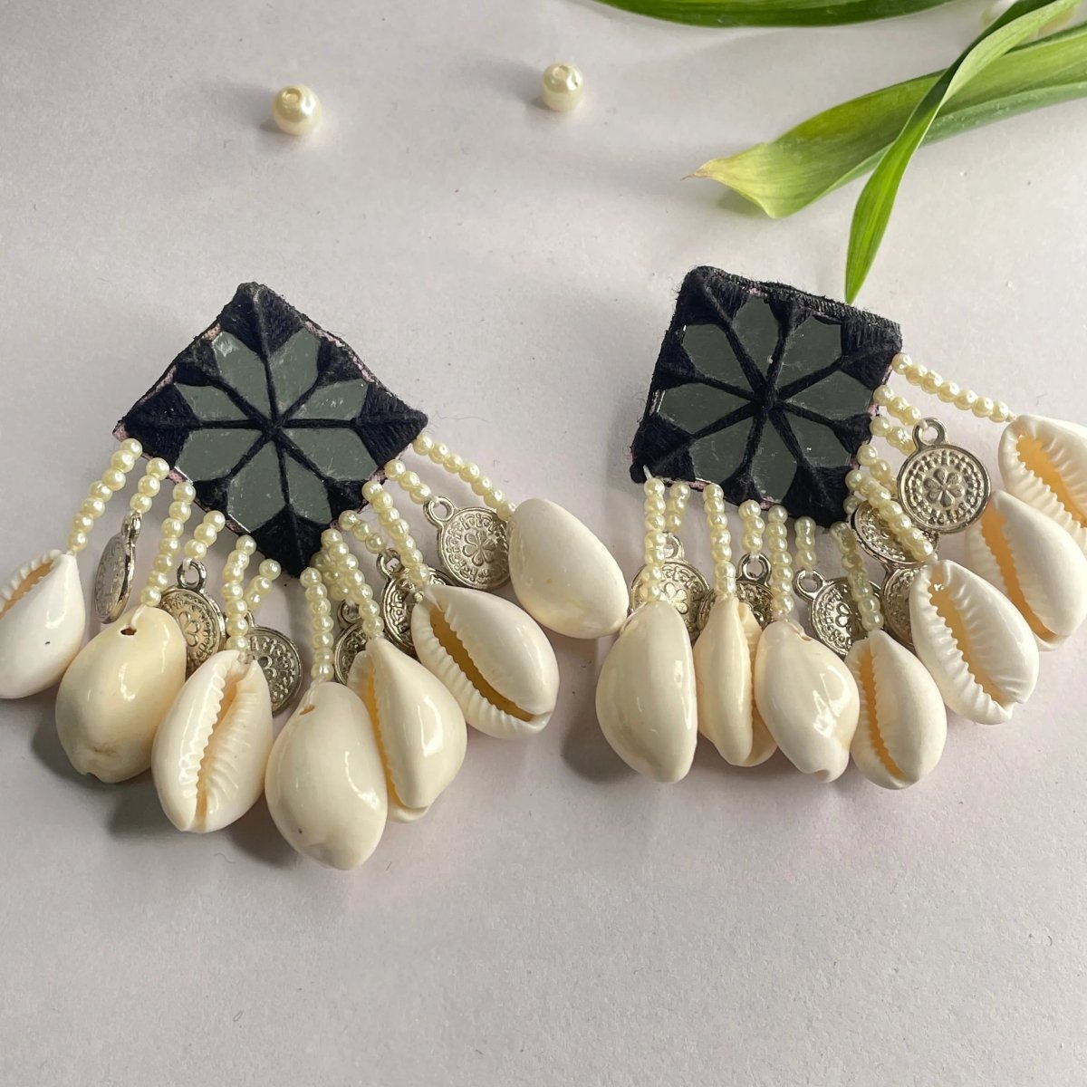 Ebony Multi Color Handmade Drop (Earrings) HM - ER - 022 - KHOJ.CITY