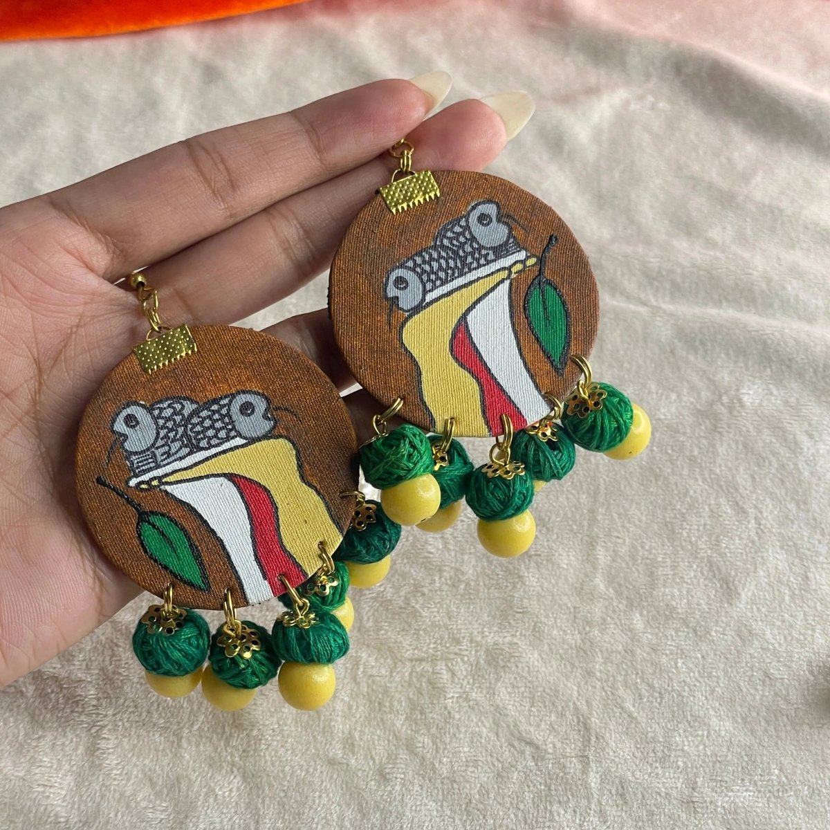 Eclectic Classic Multi Color Hand Painted Drop (Earrings) HP - ER - 204 - KHOJ.CITY