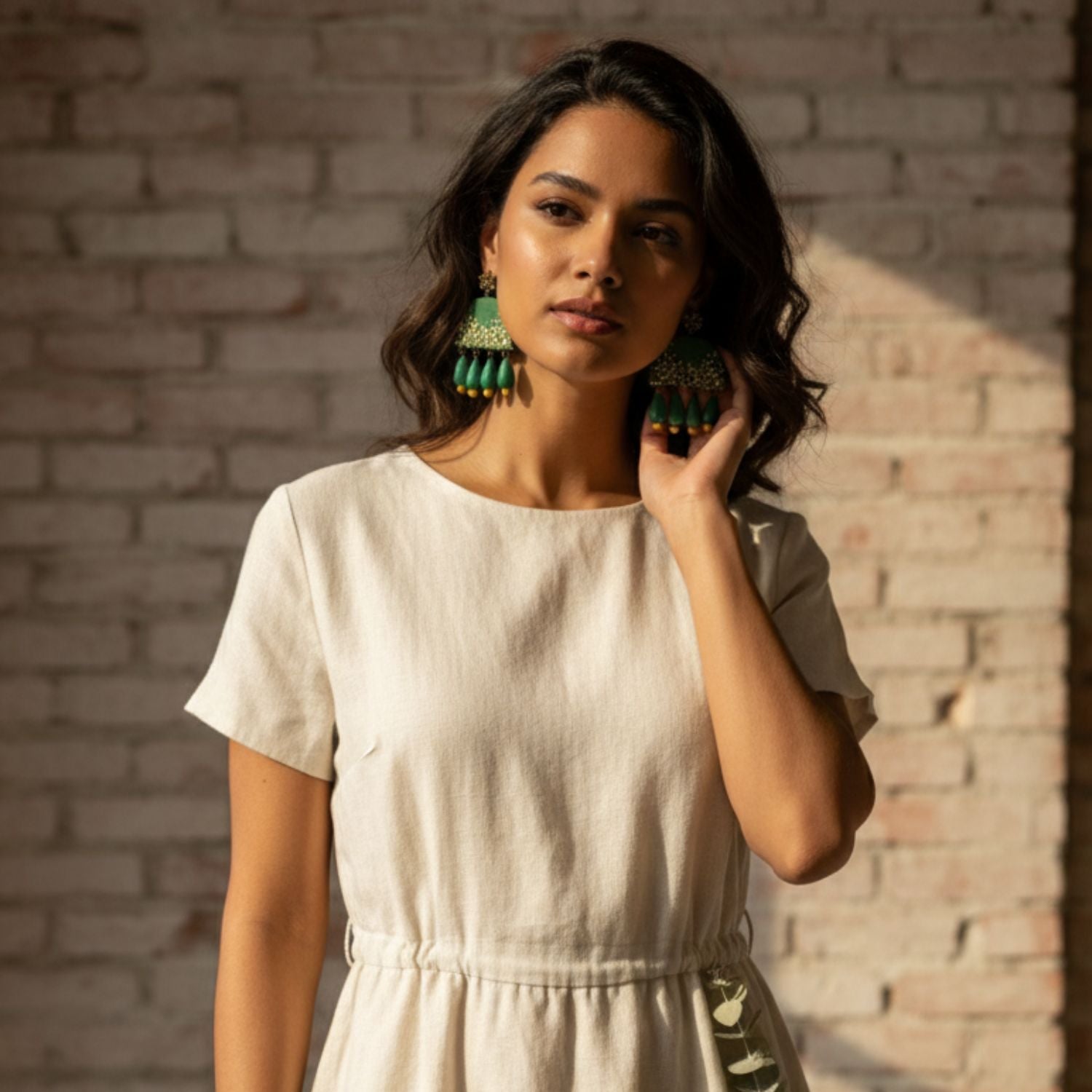 Gold Drip Multi Color Hand Painted Drop (Earrings) HP-ER