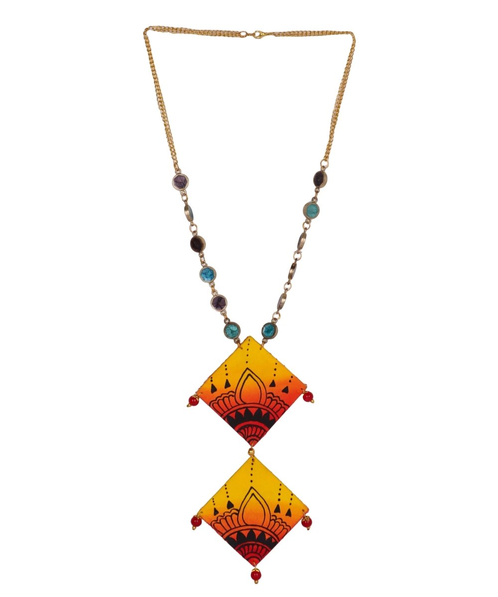 Ela Classic Multi Color Hand Painted (Necklace) HP - NP - 038 - KHOJ.CITY