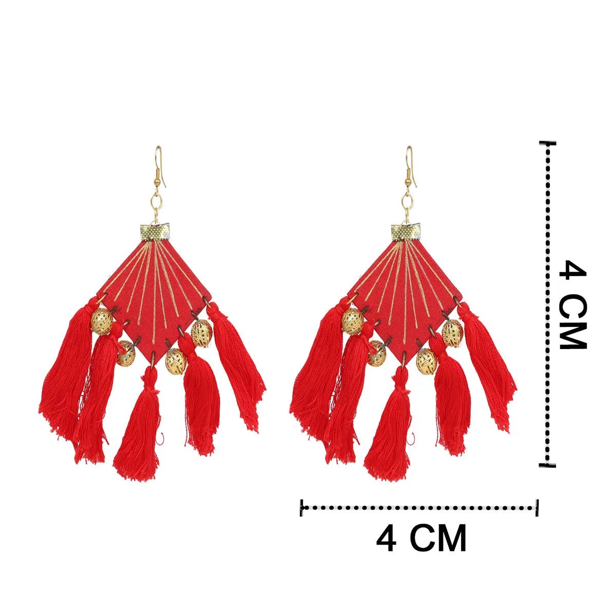 Fireworks Bohemian Multi Color Hand Painted Drop (Earrings) HP - ER - 059 - KHOJ.CITY
