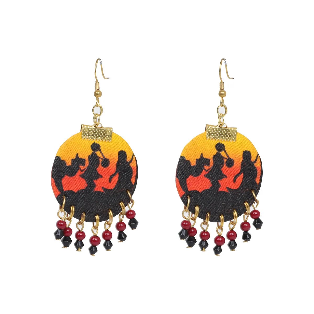 Folklore Modern Multi Color Hand Painted Drop (Earrings) HP - ER - 062 - KHOJ.CITY