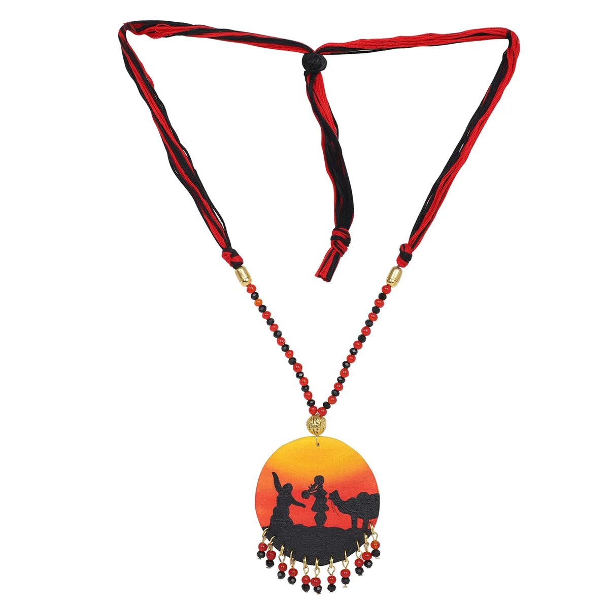 Folklore Modern Multi Color Hand Painted (Necklace) HP - NP - KHOJ.CITY