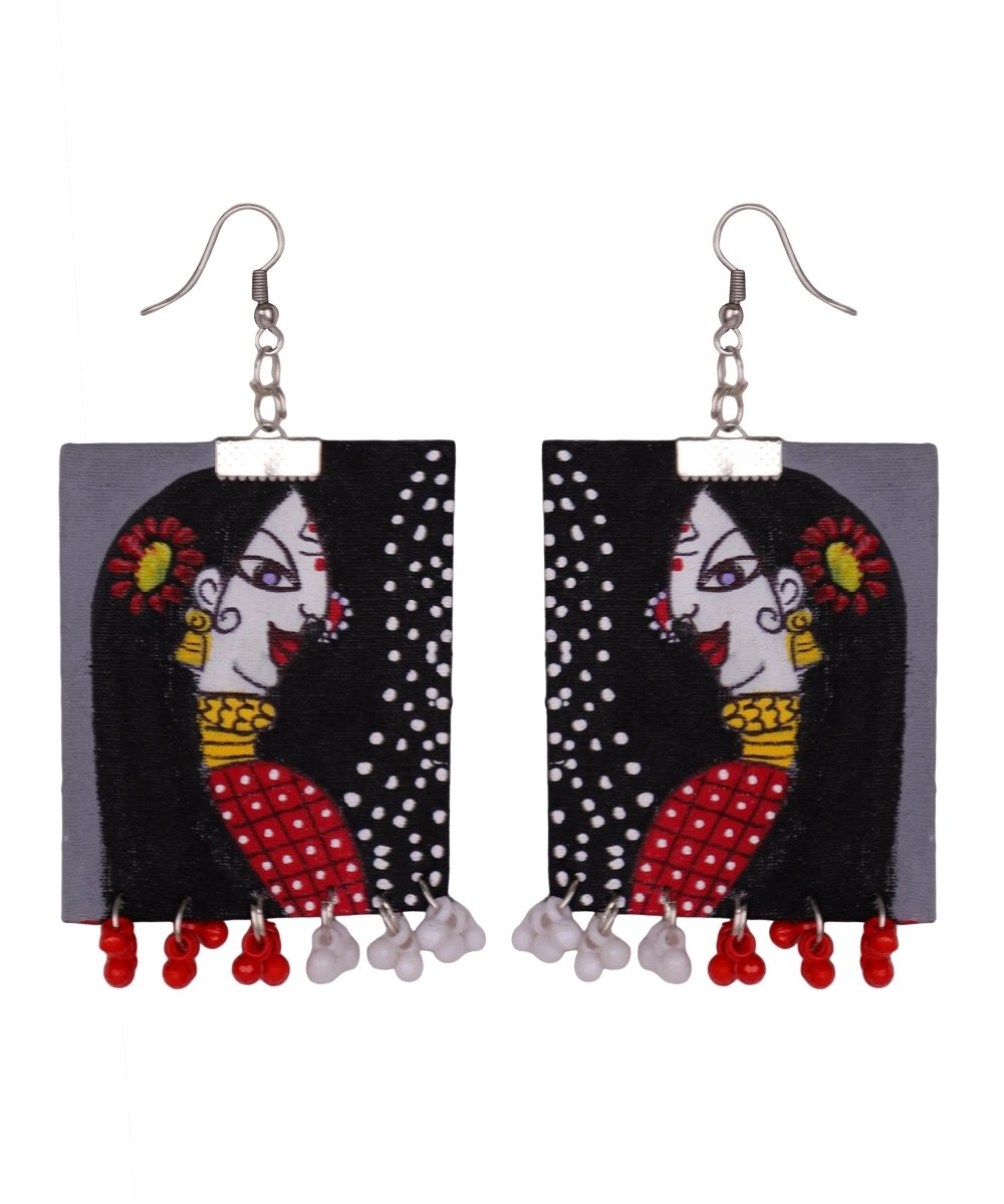 Freya Modern Multi Color Hand Painted Drop (Earrings) HP - ER - 063 - KHOJ.CITY