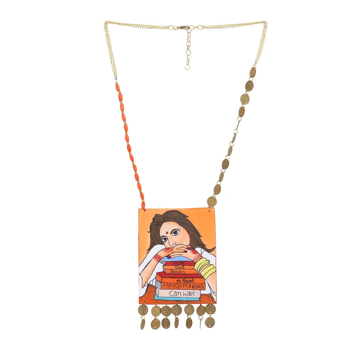 Geeky Urban Naari Bohemian Multi Color Hand Painted (Necklace) HP - NP - 105 - KHOJ.CITY