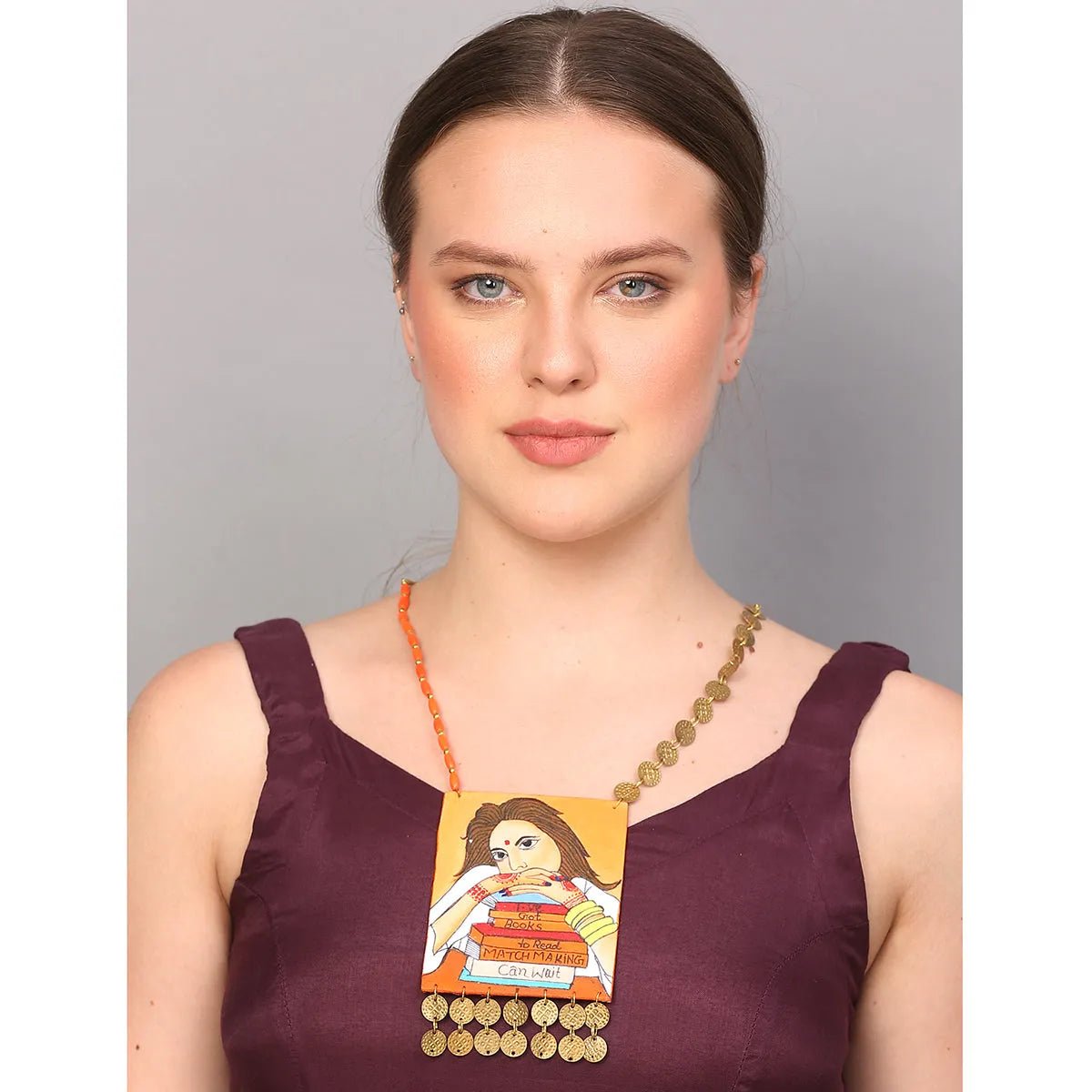 Geeky Urban Naari Bohemian Multi Color Hand Painted (Necklace) HP - NP - 105 - KHOJ.CITY