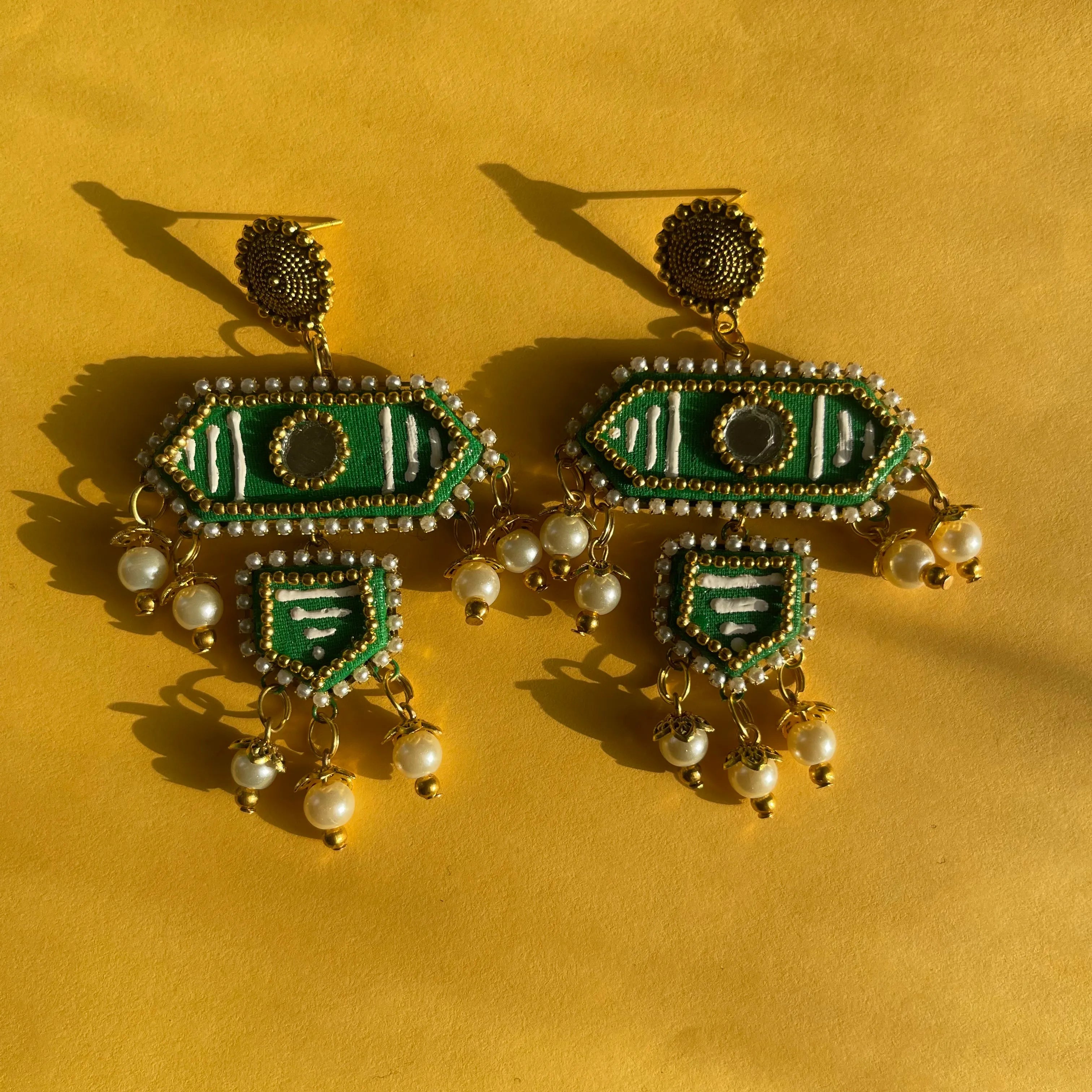 Nalini Traditional Green Handmade Drop (Earrings) HP-ER- - KHOJ.CITY